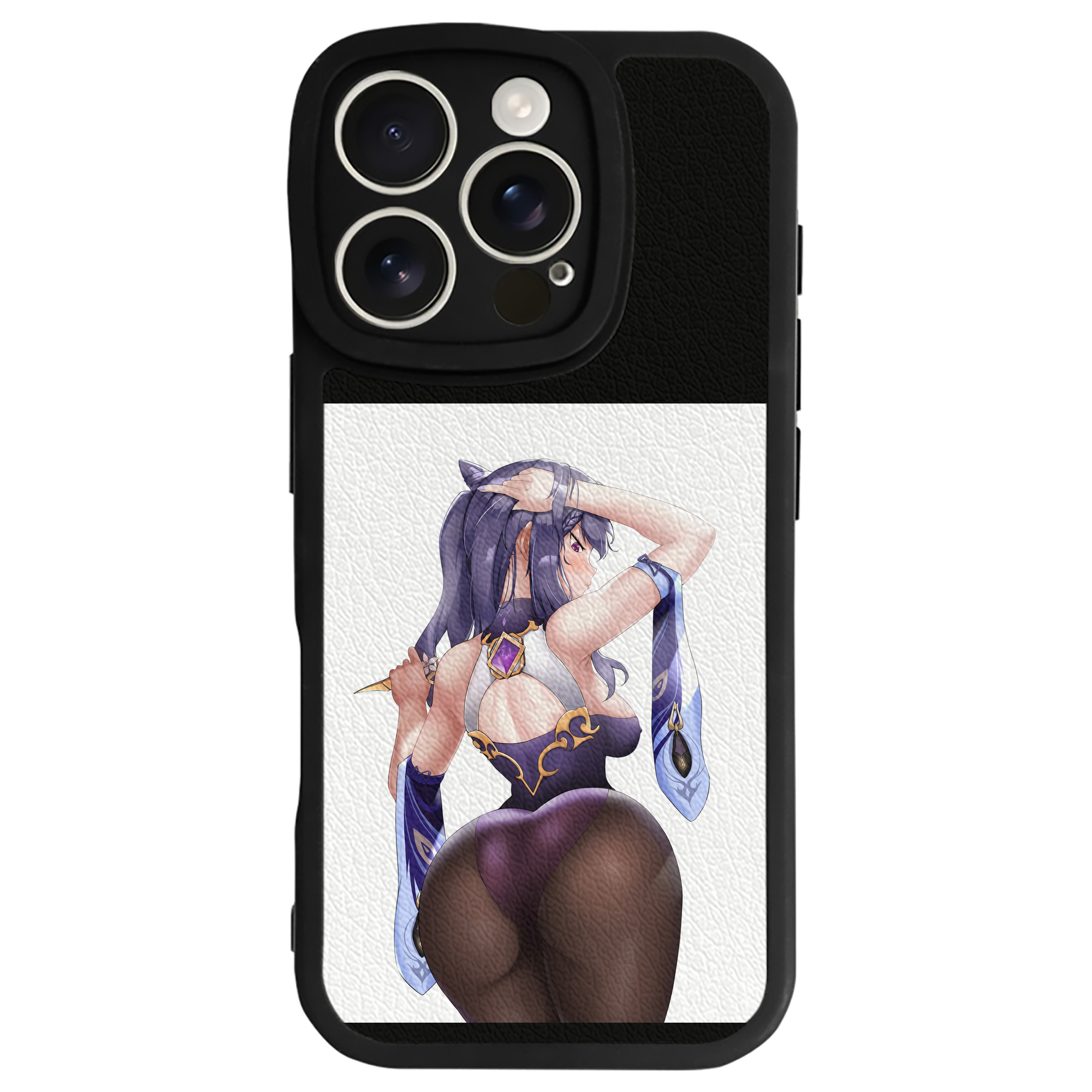 げんし神 刻晴 こくせい genshin Kokusei 【iPhone 16シリーズ対応】シリコンスマホケース（レザー調） 材質：シリコン